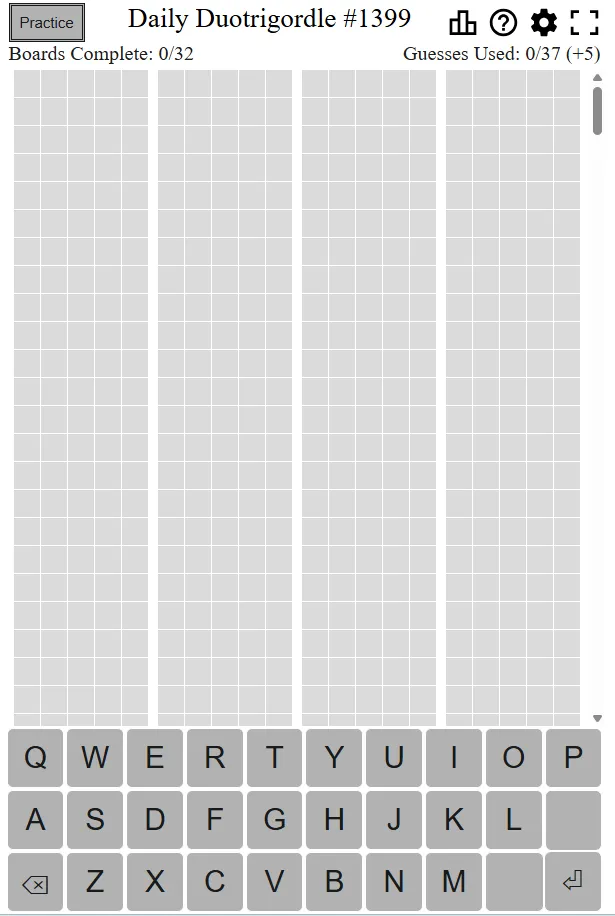 Duotrigordle Unlimited Game